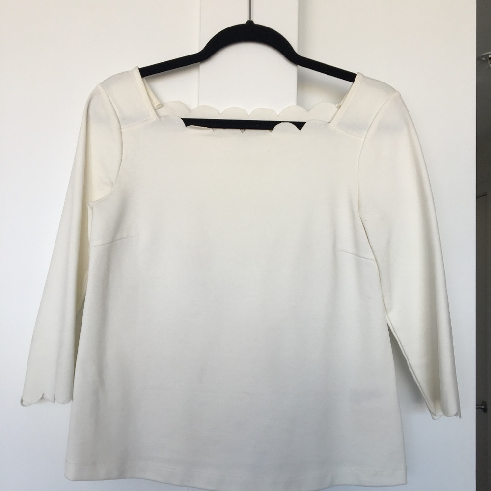 Scalloped neck blouse